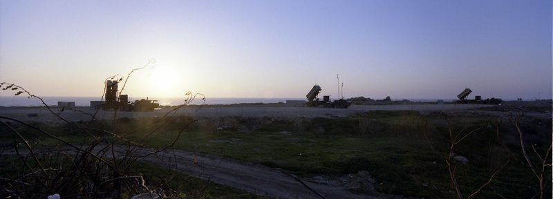 Patriot missiles by the beach in Tel-Aviv