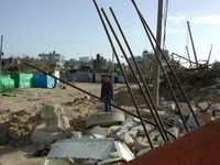 Destroyed and ruined houses in Rafah.