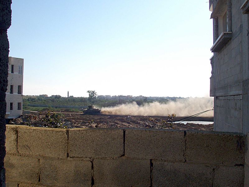 The tanks patrol the border 24 hours a day.