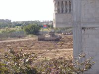 The soldiers stays in the tanks and the watchtowers. In Rafah we were always watched by machines or soldiers.....
